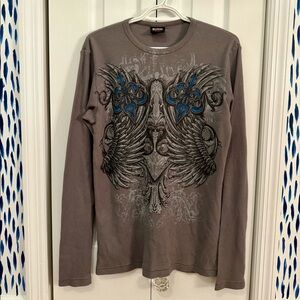 Men’s MMA ELITE Thermal Long Sleeve Shirt - Size Medium - Gray - EUC